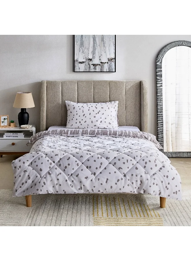 Home Box Madrid Glint 2-Piece Microfiber Reversible Twin Comforter Set - 160x220 cm