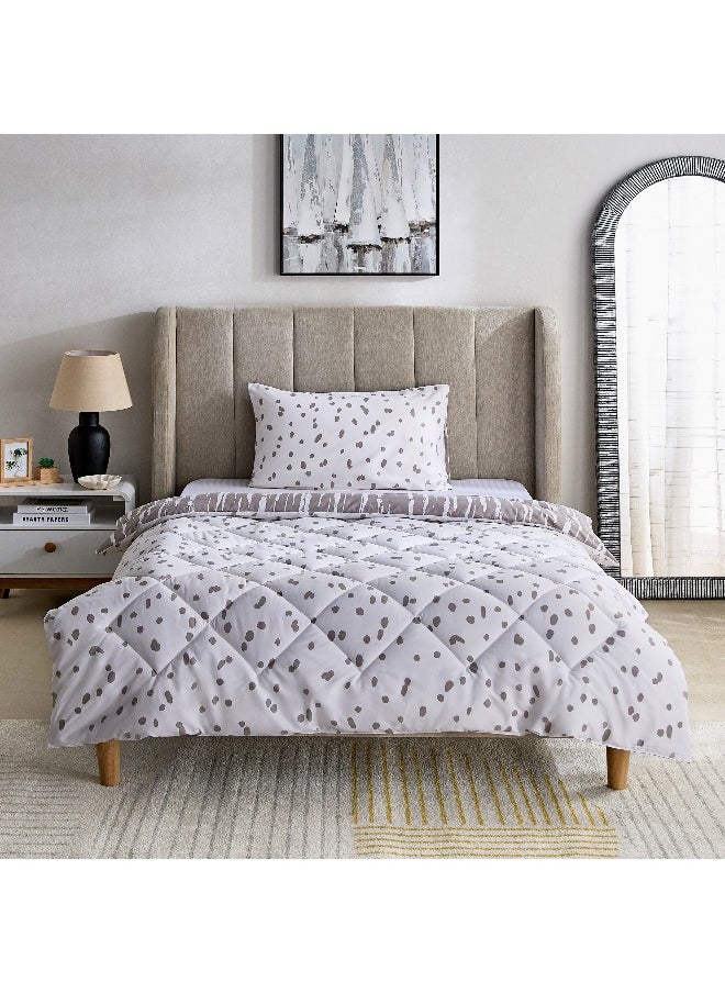 Home Box Madrid Glint 2-Piece Microfiber Reversible Twin Comforter Set - 160x220 cm  - Image 4