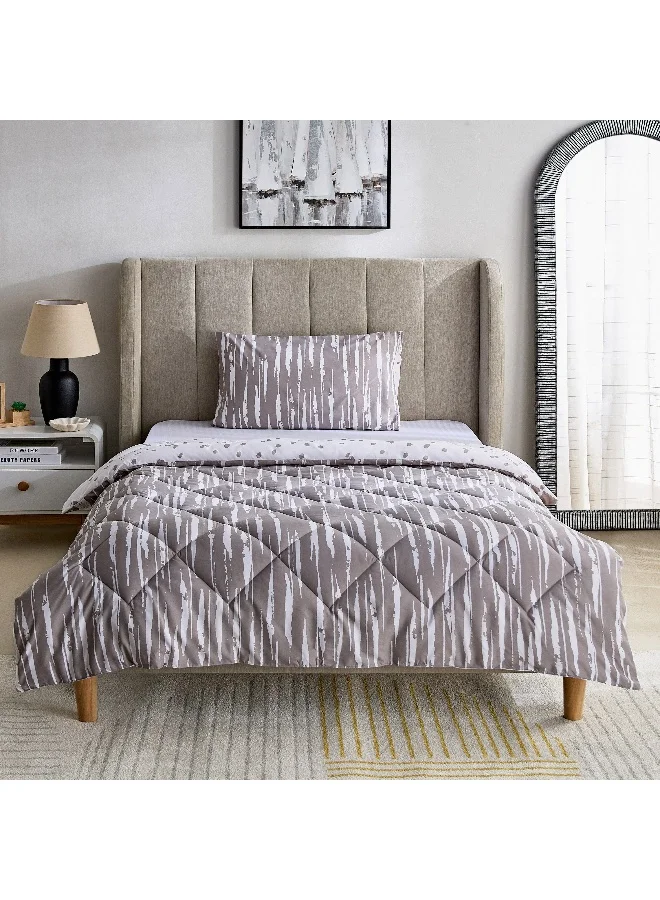Home Box Madrid Glint 2-Piece Microfiber Reversible Twin Comforter Set - 160x220 cm