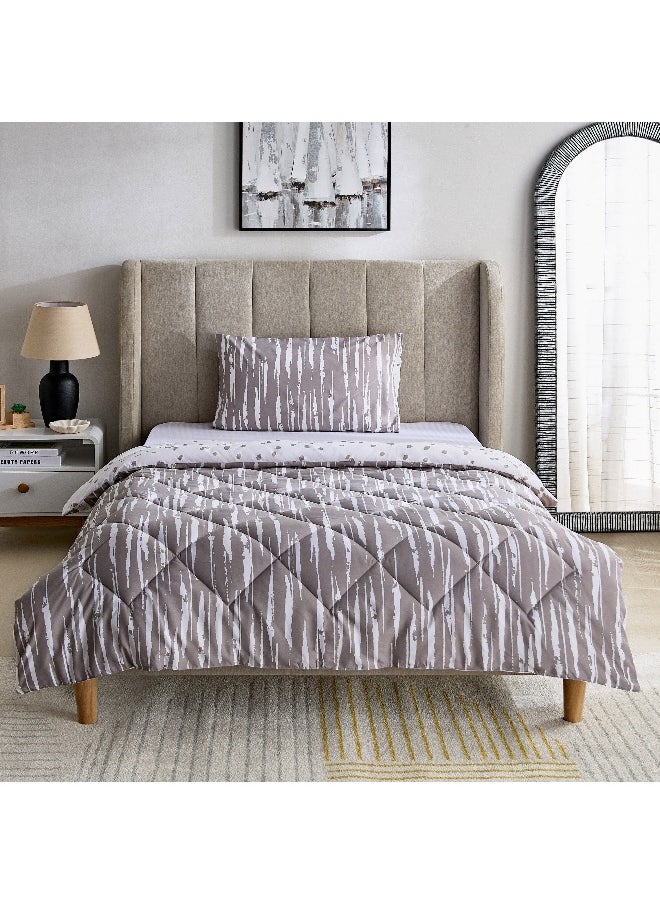 Home Box Madrid Glint 2-Piece Microfiber Reversible Twin Comforter Set - 160x220 cm  - Image 3