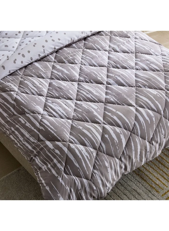 Home Box Madrid Glint 2-Piece Microfiber Reversible Twin Comforter Set - 160x220 cm
