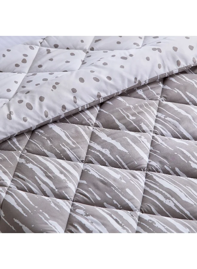 Home Box Madrid Glint 2-Piece Microfiber Reversible Twin Comforter Set - 160x220 cm