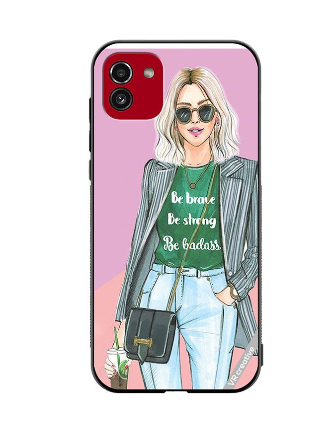 VR CREATIVE Protective Case Cover For Samsung Galaxy A03 Be Brave Be Strong Design Multicolour - Image 1
