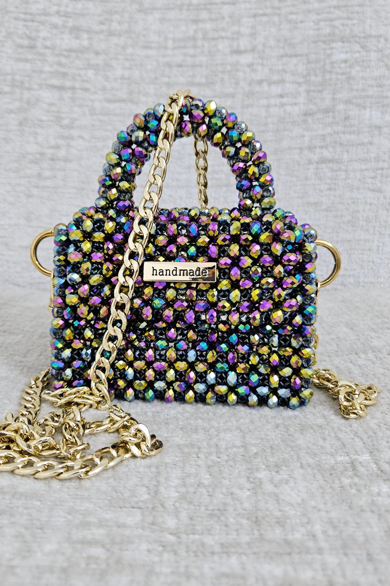 Handmade Crystal beaded bag - Image 3
