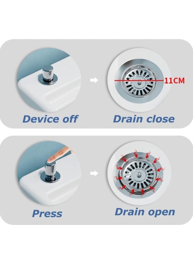 جيجيرو حوض ممسحة، حوض خدمة ممسحة سيراميك مع رف قابل للإزالة، وزر تصريف وصنبور، مجموعة حوض غسيل أرضي - Image 5