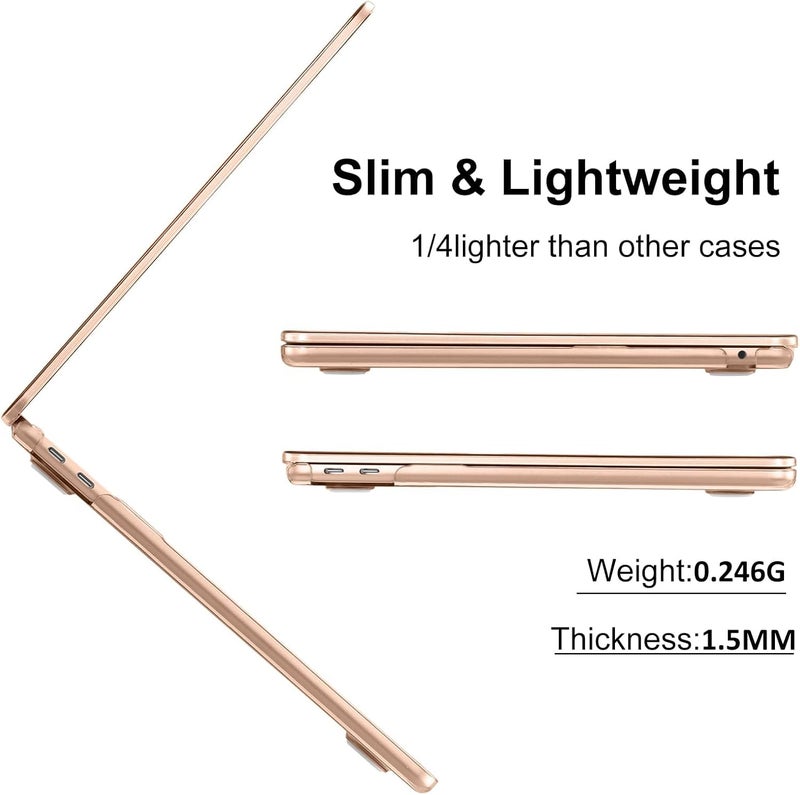 Case Compatible for MacBook Air 13 inch 2021 2020 2019 2018 Release,M1 A2337 A2179 A1932 with Retina Display Touch ID,Air 13.3 Laptop Plastic Hard Shell Cover,Smooth Shiny Surface,Peach Pink - Image 3