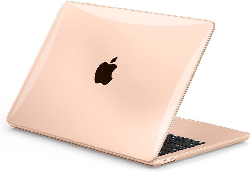 Case Compatible for MacBook Air 13 inch 2021 2020 2019 2018 Release,M1 A2337 A2179 A1932 with Retina Display Touch ID,Air 13.3 Laptop Plastic Hard Shell Cover,Smooth Shiny Surface,Peach Pink - Image 1