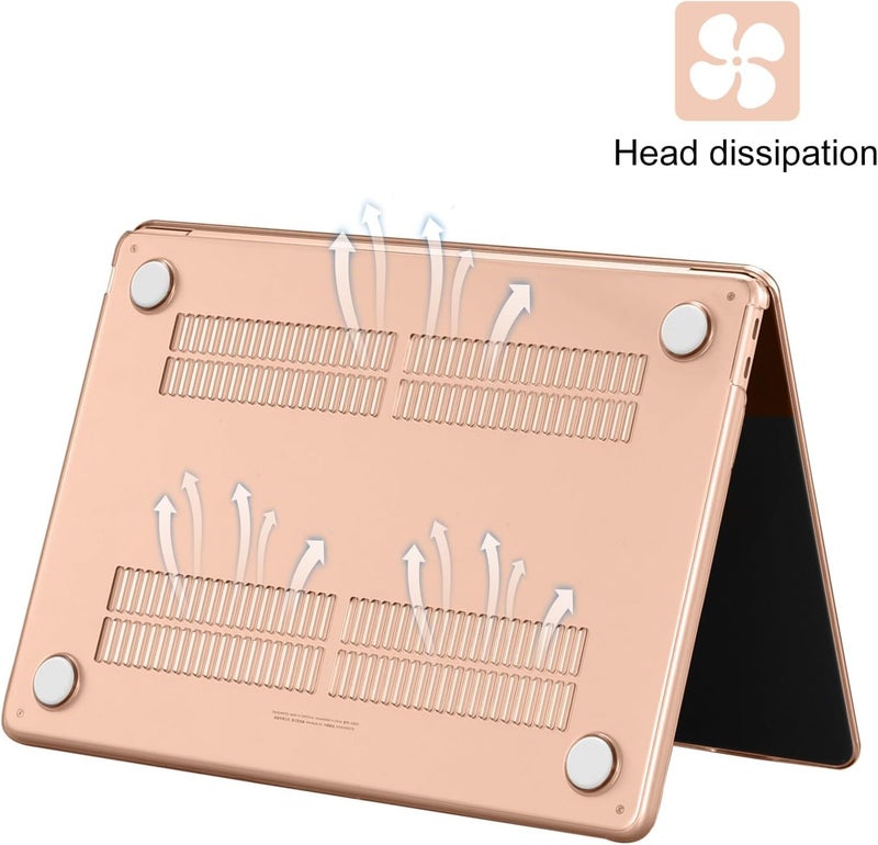 Case Compatible for MacBook Air 13 inch 2021 2020 2019 2018 Release,M1 A2337 A2179 A1932 with Retina Display Touch ID,Air 13.3 Laptop Plastic Hard Shell Cover,Smooth Shiny Surface,Peach Pink - Image 5