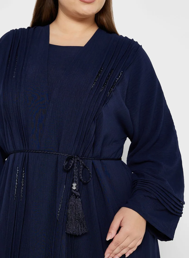 Khizana Embellished Detail Abaya With Inner & Sheila