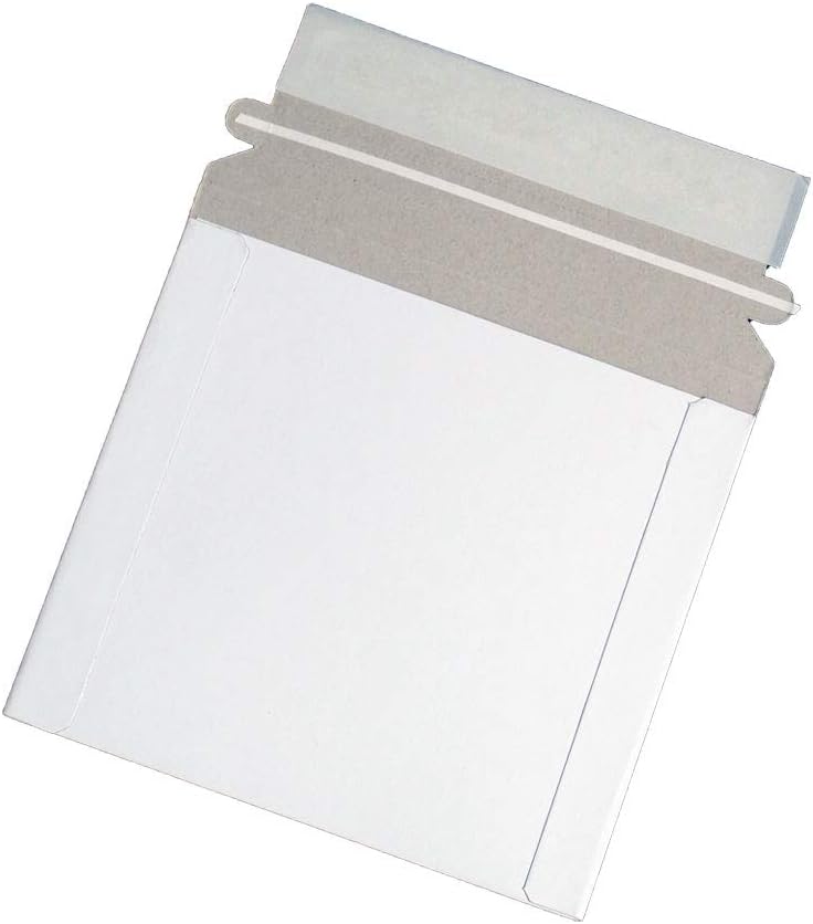 Maxtek CDDVD Disc White Cardboard Mailers 6 x 6 38 Inches Self Seal Adhesive Flap 25 Pack - Image 1