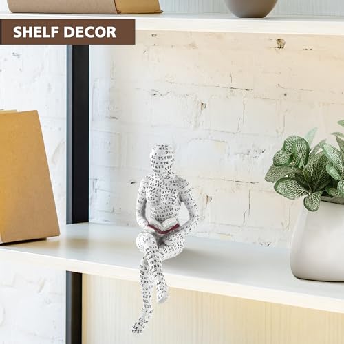 GRAPMKTG Home Decor Pulp Reading Women Thinker Statue Aesthetic Sculpture Room Decor Modern Abstract Decoration on Shelf Table Desk for Living Room Office Bedroom E - Image 4