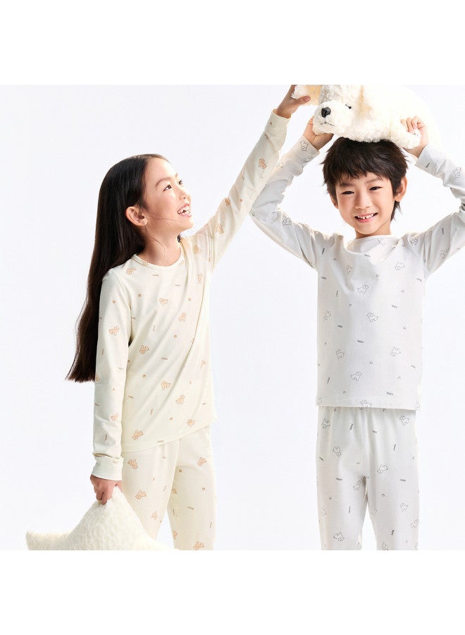 Annil طقم ملابس داخلية للأطفال لخريف 2025 - طبقة أساسية مطبوعة وبيجامات للأولاد والبنات - Image 3