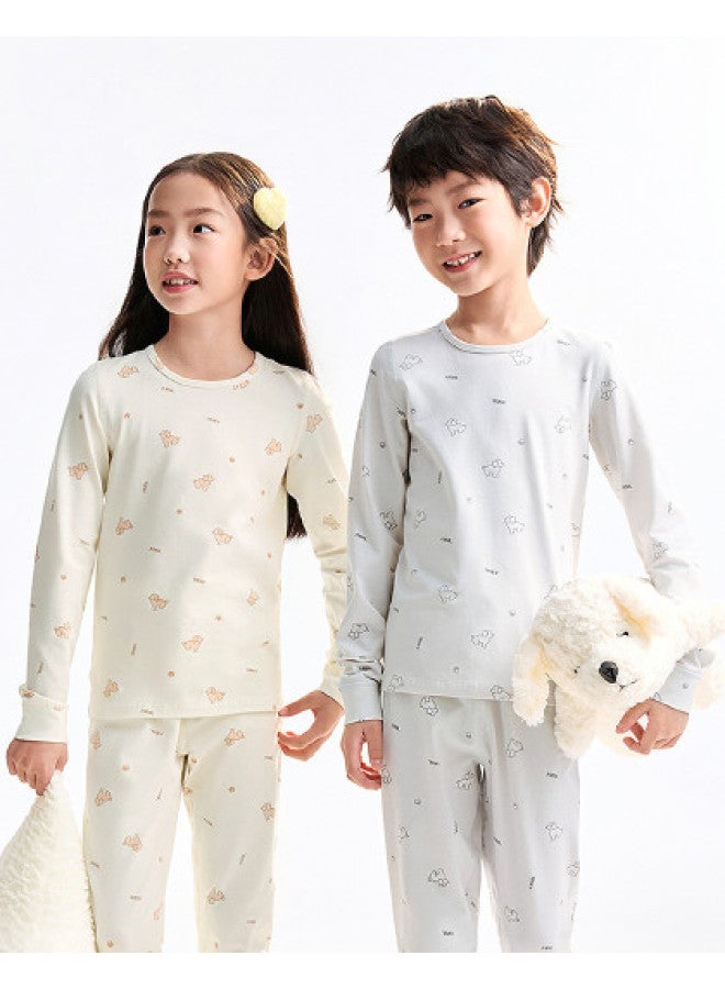 Annil طقم ملابس داخلية للأطفال لخريف 2025 - طبقة أساسية مطبوعة وبيجامات للأولاد والبنات - Image 1