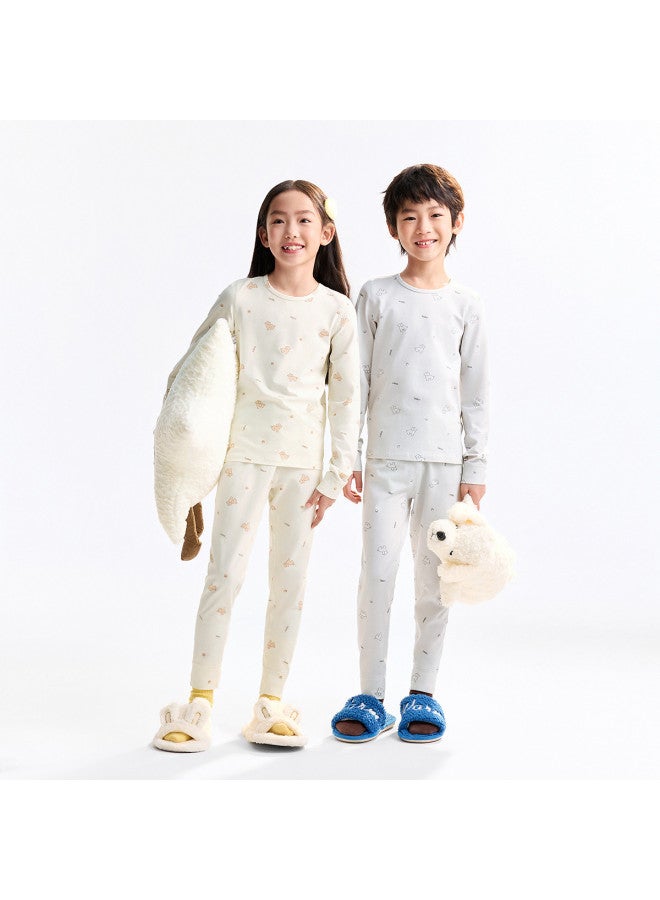 Annil طقم ملابس داخلية للأطفال لخريف 2025 - طبقة أساسية مطبوعة وبيجامات للأولاد والبنات - Image 5