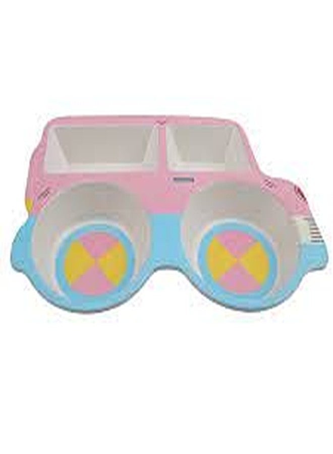 CherryBox Dinnerware Plate Set for Kids - Car Design Crockery Set - Bamboo Fiber Eco Friendly (Car - 3 Pc Set) - Image 5