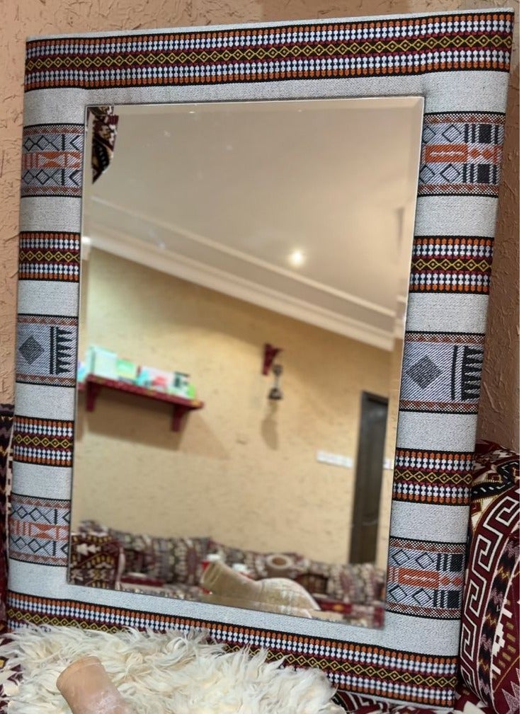 Glass Corner Mirrors with traditional fabric frame - Image 1