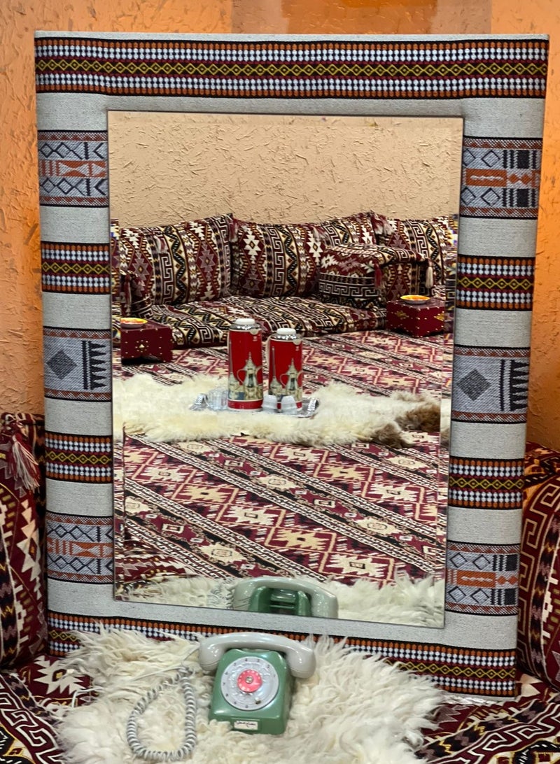 Glass Corner Mirrors with traditional fabric frame - Image 2