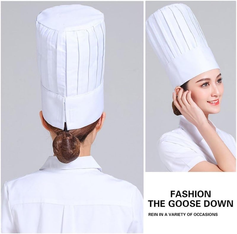 Tall Chef Hat Breathable Kitchen Food Restaurants Cooking BBQ Chef Cap Adjustable Elastic Tape Baker for Men Women Adult - Image 4