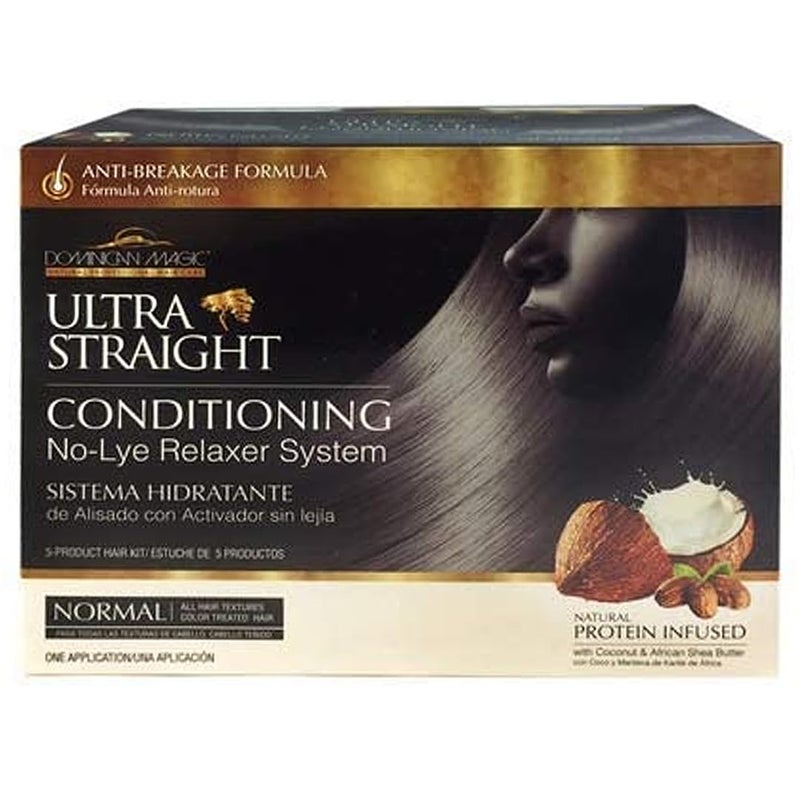 Dominican Magic Ultra Straight No Lye Hair Relaxer â€“ Gentle Formula for Smooth, Frizz-Free, and Straight Hair â€“ 7.4oz, Normal Strength, Professional Grade Relaxer - Image 1
