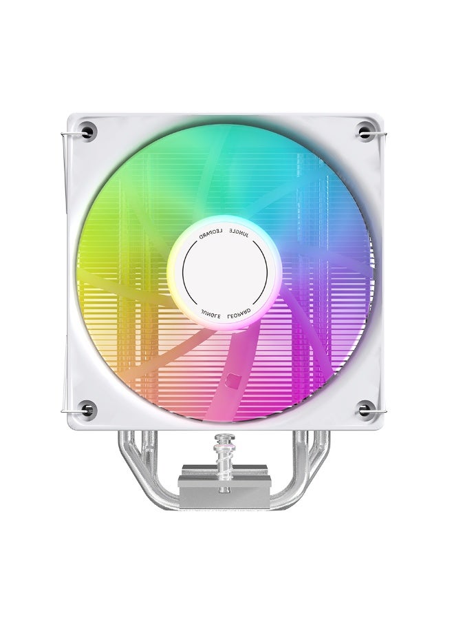 Jungle Leopard KF420 Air CPU Cooler, 120mm PWM Fan, 4 Heat Pipes, 69 CFM Airflow, 37dBA Noise, 12V 4-Pin, High-Performance Tower Cooling for Intel & AMD CPUs (White) - Image 2