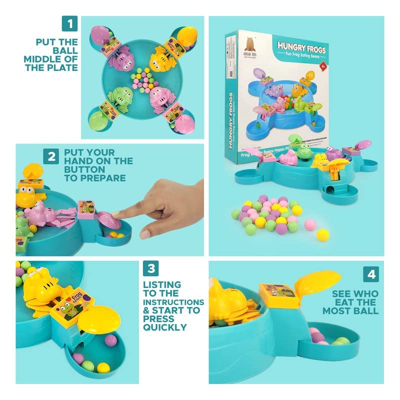 Goyal's Hungry Frog Eating Beans Indoor Interactive Family Board Game with Balls- 4 Player - Image 5