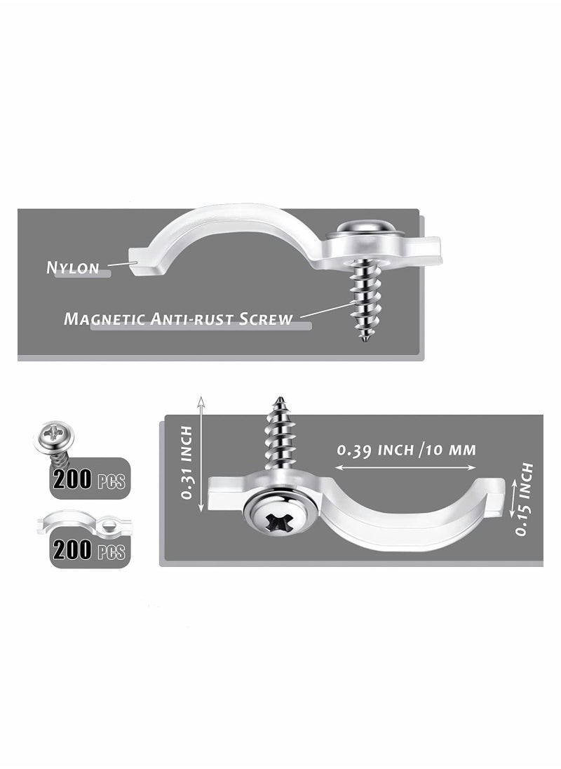 Y&D - Strip Light Mounting Brackets with Screws Sets Waterproof Led Holder 200 Pack LED Clips Included Ideal for 10 mm Wide Lights Bedroom Strips - Image 1