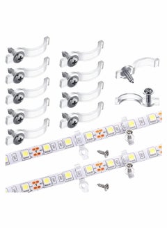 Y&D Strip Light Mounting Brackets with Screws Sets Waterproof Led Holder 200 Pack LED Clips Included Ideal for 10 mm Wide Lights Bedroom Strips  - Image 1