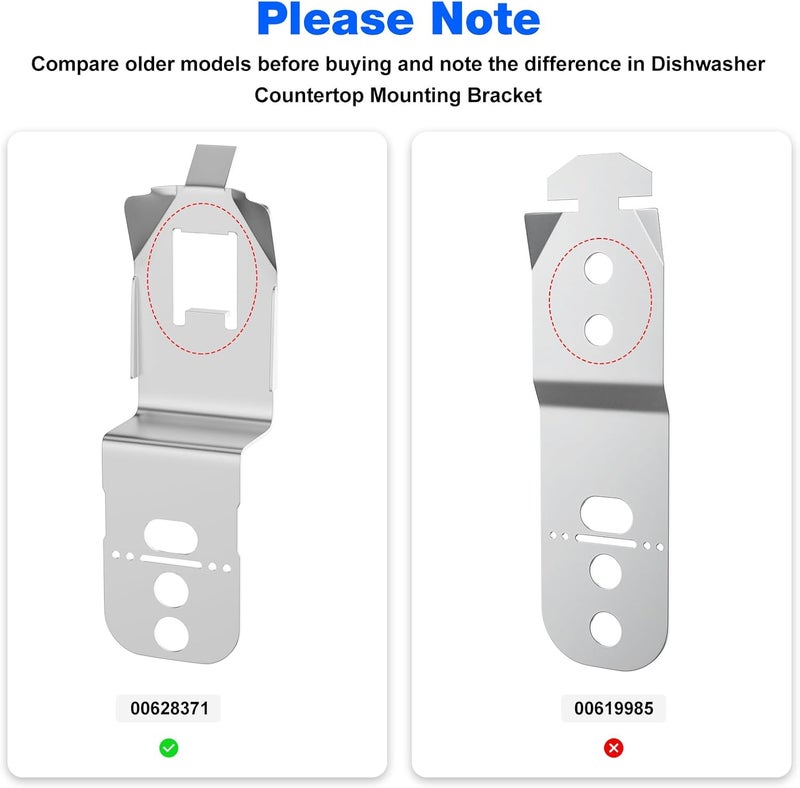 Yooank Dishwasher Mounting Bracket 00628371 for Bosch Dishwasher Side Mount Bracket SHP65TL5UC, SHPM78W56N, SHX45P05UC, 628371, 00619985-2 Pack - Image 4