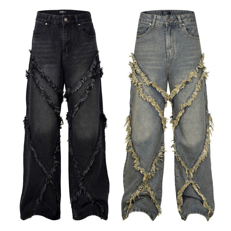 Unisex Classic Denim Jeans Loose Fit Daily Outdoor Wear - Image 2