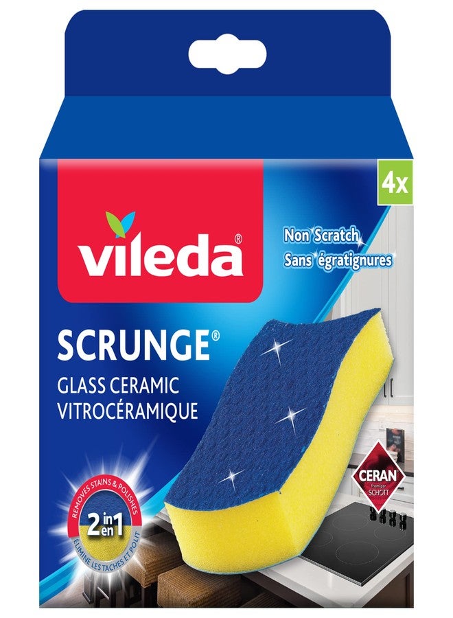 Vileda Scrunge Glass Ceramic Stovetop No-Scratch Scrub Sponge (Pack of 4) - Image 1