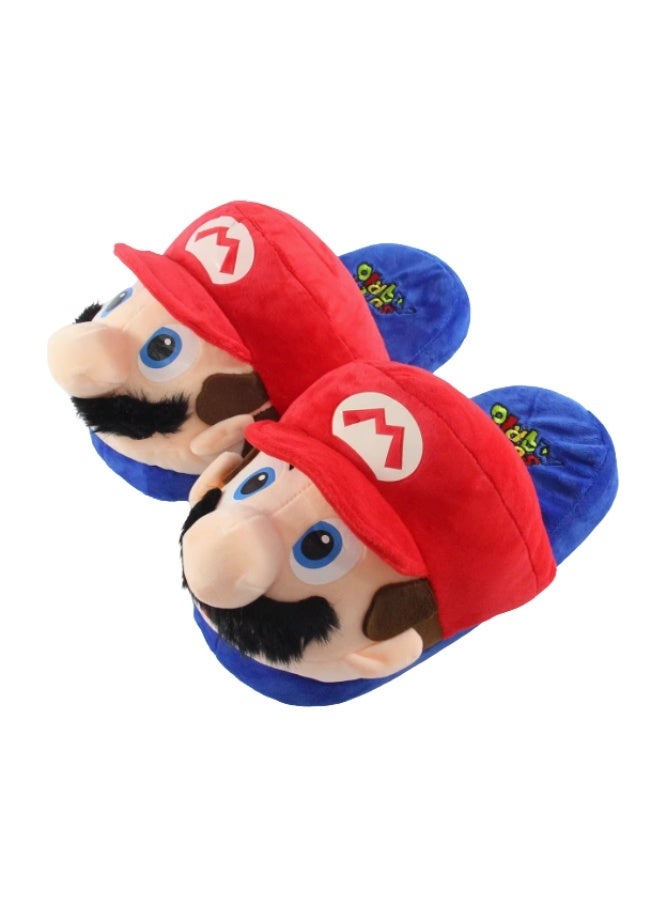 Super Mario Cartoon Character Plush Slippers, Non-slip Sole, Free Size - Image 1