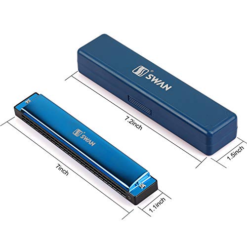 EastyGold Harmonica Mouthorgan Harp Armonica 24 Hole Polyphony Diatonic Mouth Organ Key of C with Case for Blues Folk Jazz Pop Music Instrument Gift - Image 4