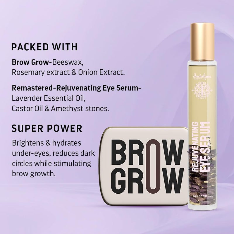 INDULGEO ESSENTIALS Lash Brow Combo Brow Grow 20Gm Remastered Rejuvenating Eye Serum 10ml Fuller Fluffier Brows Eye Lash Growth - Image 3