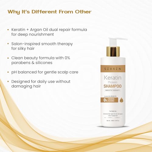 Sevaen Keratin Shampoo for Damage Breakage and Frizzy Hair for Men-Women for Normal and Treatment Hair - Image 4
