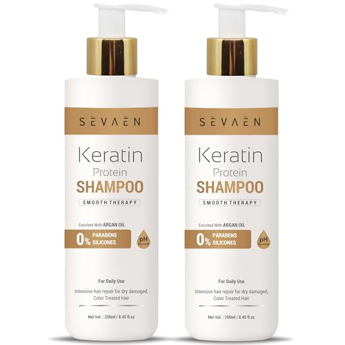 Sevaen Keratin Shampoo for Damage Breakage and Frizzy Hair for Men-Women for Normal and Treatment Hair - Image 1