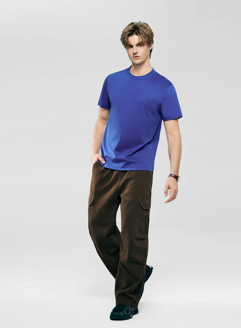 Giordano Men's Slim Fit Liquid Touch Cotton Crew Neck Tee