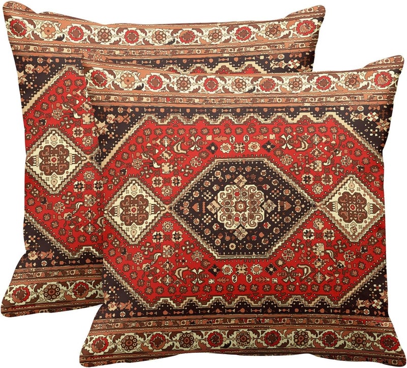 Britimes أغطية وسائد بريتيمز، ديكور فني منزلي أزتيك كيليم، مقاس 18 × 18 بوصة مجموعة من 2 أغطية وسائد أريكة كنبة، أغطية وسائد قبلية تجريدية هندسية لغرفة النوم، غرفة المعيشة زخرفية - Image 1