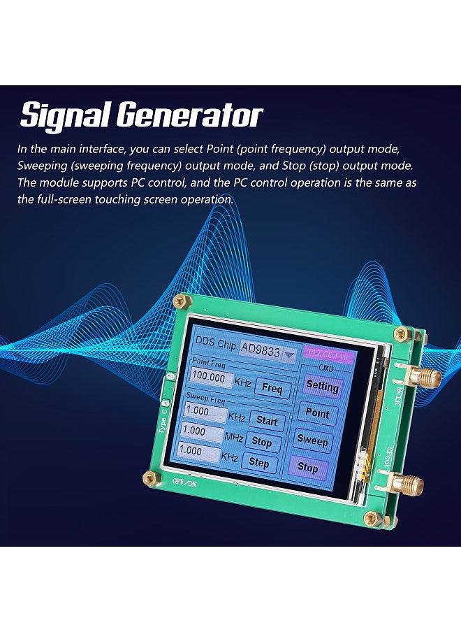 Touching Screen DDS Module Signal-Generator 10Bit DAC Sinewave Squarewave Triangularwave Signal Generator Module