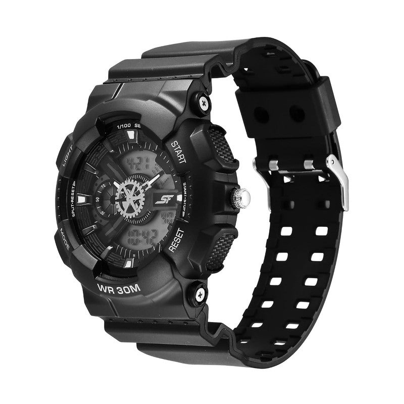 Sonata SF Sleek All-Black Chronograph Men's Watch - Modern Minimalist Design for The Professional-77137PP04 - Image 4