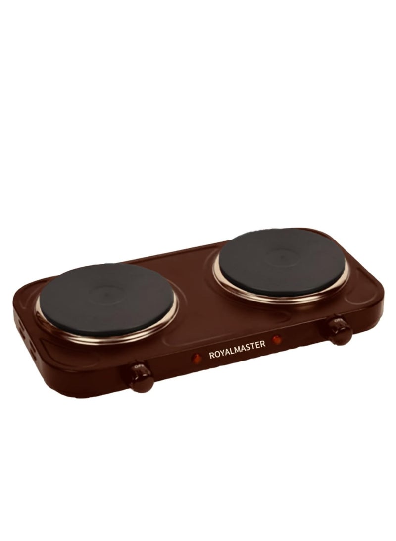 Wtrtr Wtrtr Double Hot Plate,2000W Electric Plate,Portable Electric Hob .Cooktops.1 year warranty。5814 (Brown)  - Image 1