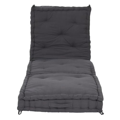 ATOOTFUSION Cotton Tri-fold Floor Mattress, 24x24 to 24x72 Inches, Grey, 3-Piece Quilted Cushion for Guests, Picnic, Tavelling Seating Lounge Mattress - Image 3
