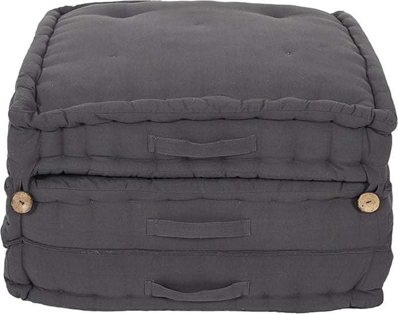 ATOOTFUSION Cotton Tri-fold Floor Mattress, 24x24 to 24x72 Inches, Grey, 3-Piece Quilted Cushion for Guests, Picnic, Tavelling Seating Lounge Mattress - Image 2