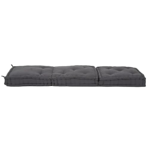 ATOOTFUSION Cotton Tri-fold Floor Mattress, 24x24 to 24x72 Inches, Grey, 3-Piece Quilted Cushion for Guests, Picnic, Tavelling Seating Lounge Mattress - Image 1