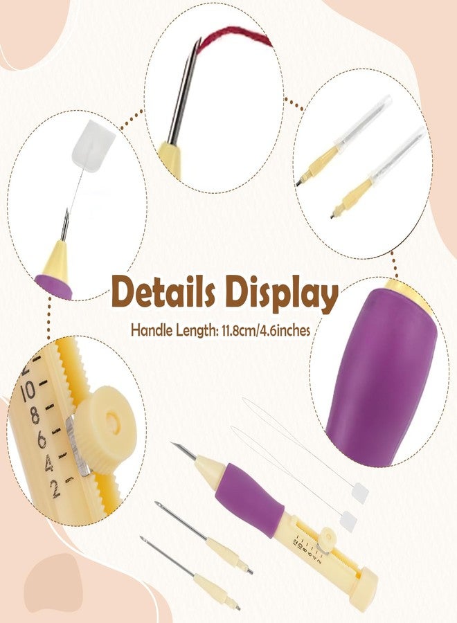 Flavizo Punch Needle Embroidery Kit & Set – 3 Needle Sizes, Ergonomic Pen, Threaders & Adjustable Depth – DIY Fabric Needlework for Beginners & Experts - Image 2