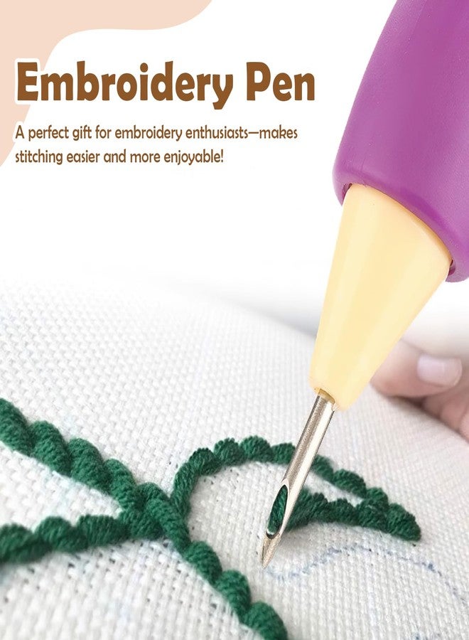 Flavizo Punch Needle Embroidery Kit & Set – 3 Needle Sizes, Ergonomic Pen, Threaders & Adjustable Depth – DIY Fabric Needlework for Beginners & Experts - Image 5
