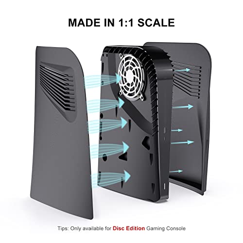 innoAura P5 Plates Cover Faceplates for 2020 Model P5 Disc Edition, Enhanced Cooling Vents & Dust Filter, Anti-Scratch Protective Case with Heat Dissipation Design (Black) - Image 5