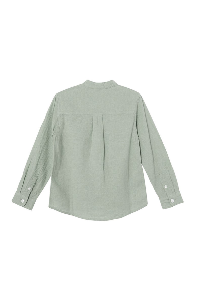جيوردانو قميص أطفال كتان بأكمام طويلة أخضر - Image 2
