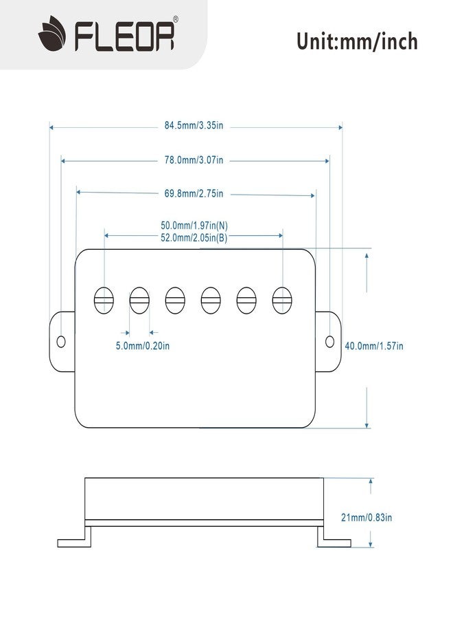 FLEOR Alnico 5 Guitar Humbucker Pickup 4-Wires Neck+Bridge Pickup Set Chrome Fit Gibson Les Paul Guitar Part - Image 2