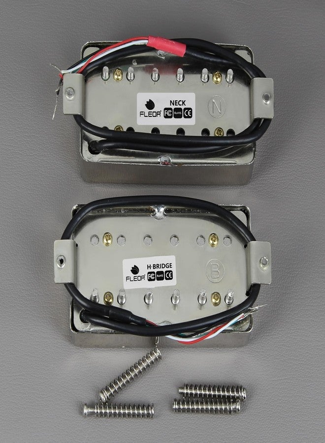 FLEOR Alnico 5 Guitar Humbucker Pickup 4-Wires Neck+Bridge Pickup Set Chrome Fit Gibson Les Paul Guitar Part - Image 5