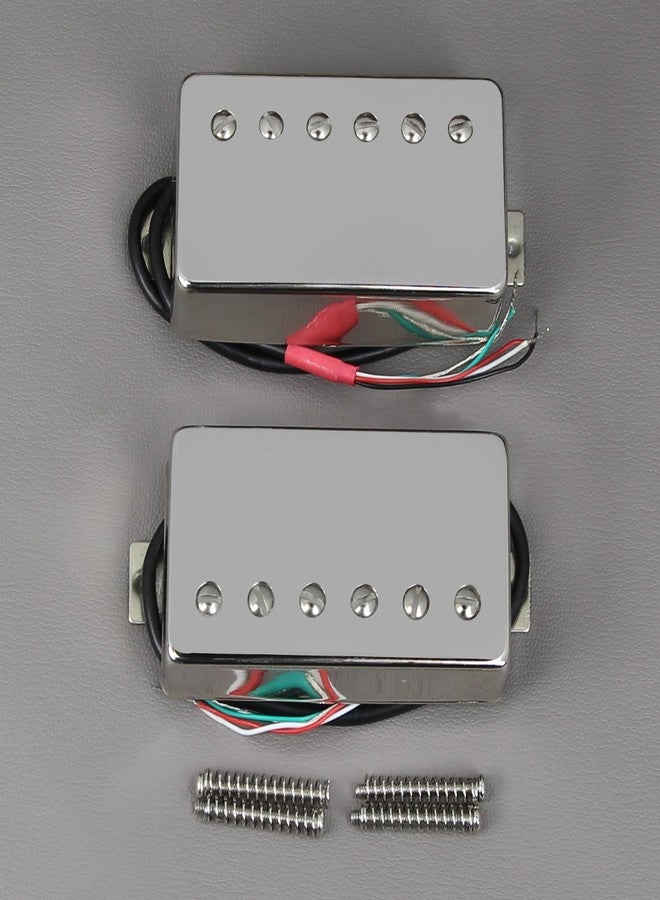 FLEOR Alnico 5 Guitar Humbucker Pickup 4-Wires Neck+Bridge Pickup Set Chrome Fit Gibson Les Paul Guitar Part - Image 4